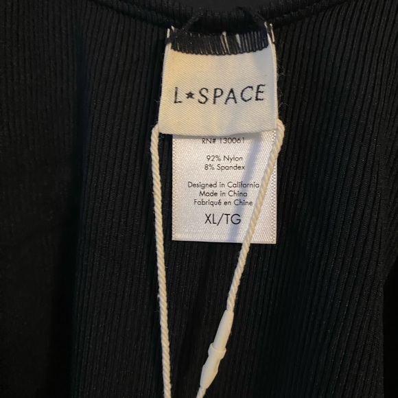 L*Space Elegant Hollywood Mesh Sides Black Swimwear One Piece Size XL - Picture 8 of 13